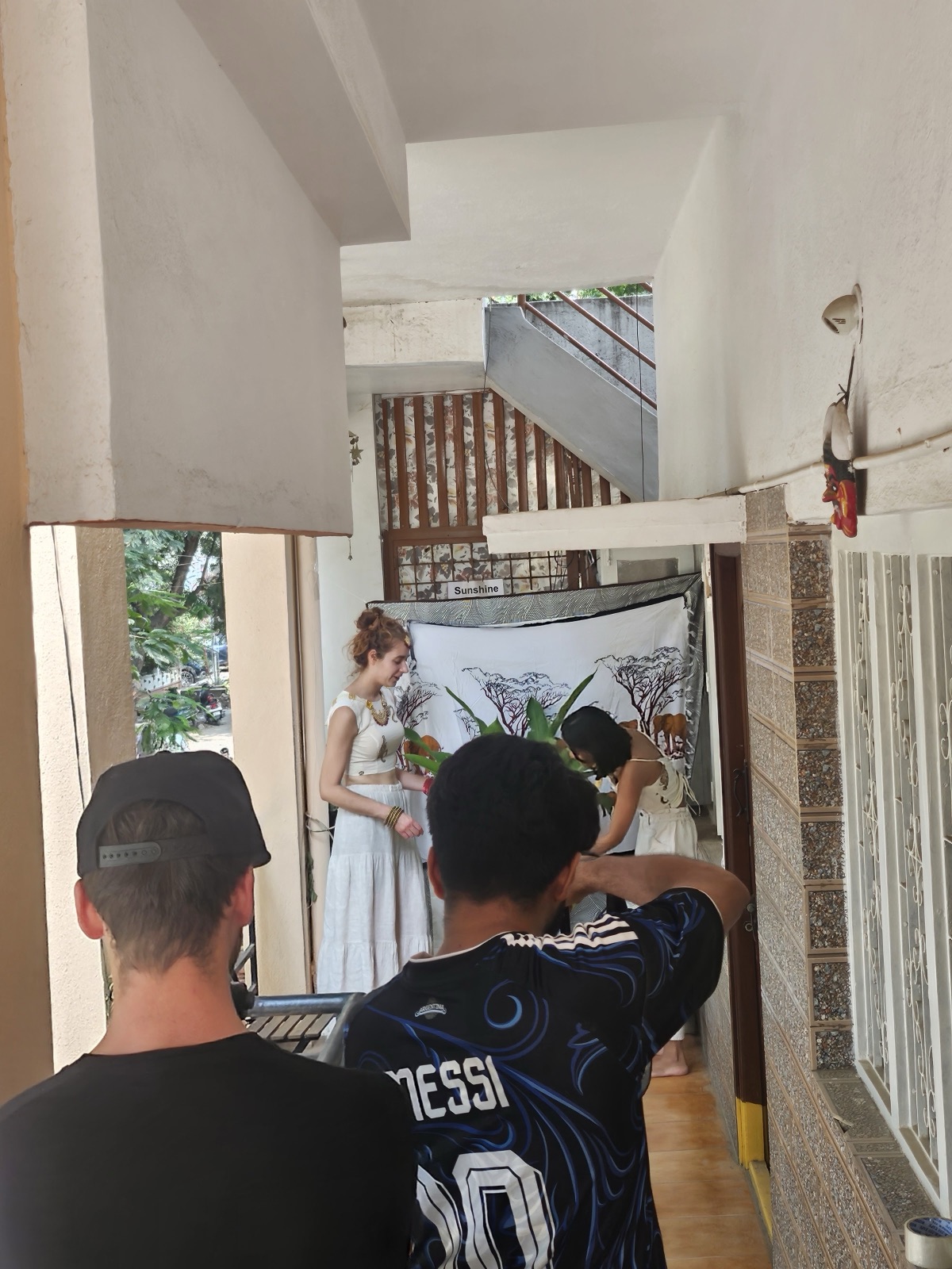 Behind the scenes: the photographer at work on the balcony